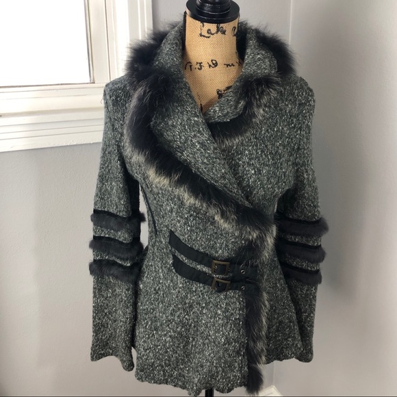 Felicity Sweaters - FELICITY FAUX FUR BUCKLE CARDIGAN